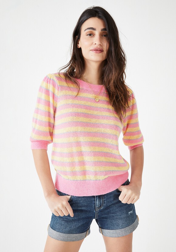 Flori Striped Knitted T-Shirt