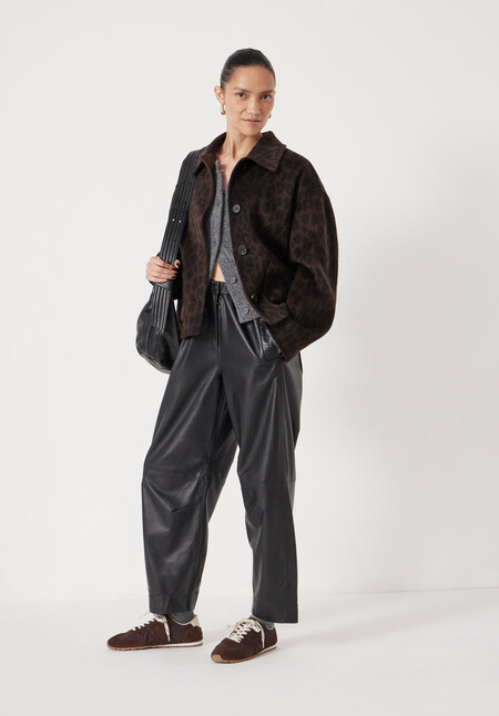 Pure Wool Leopard Double Faced Jacket