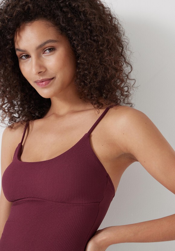 Square Neck Texture Swimsuit