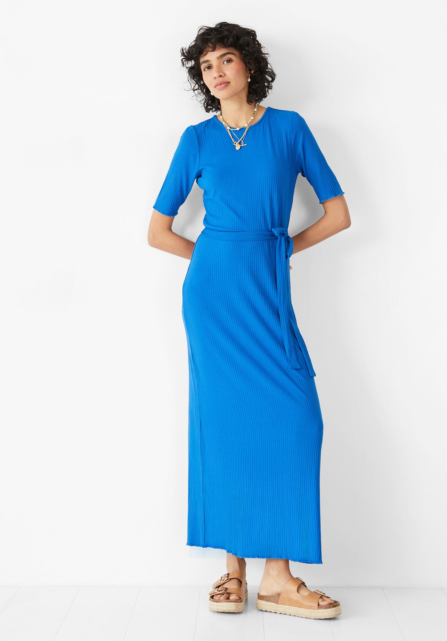Alice Ribbed Jersey Dress | blue-lolite | hush