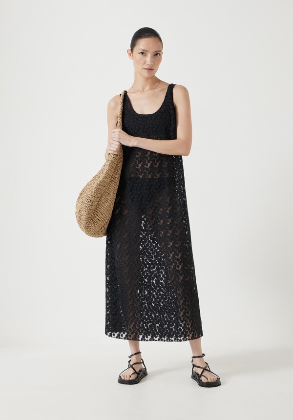 Embroidered Sleeveless Floral Dress