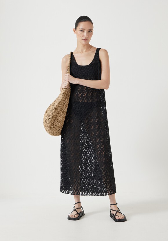 Embroidered Sleeveless Floral Dress