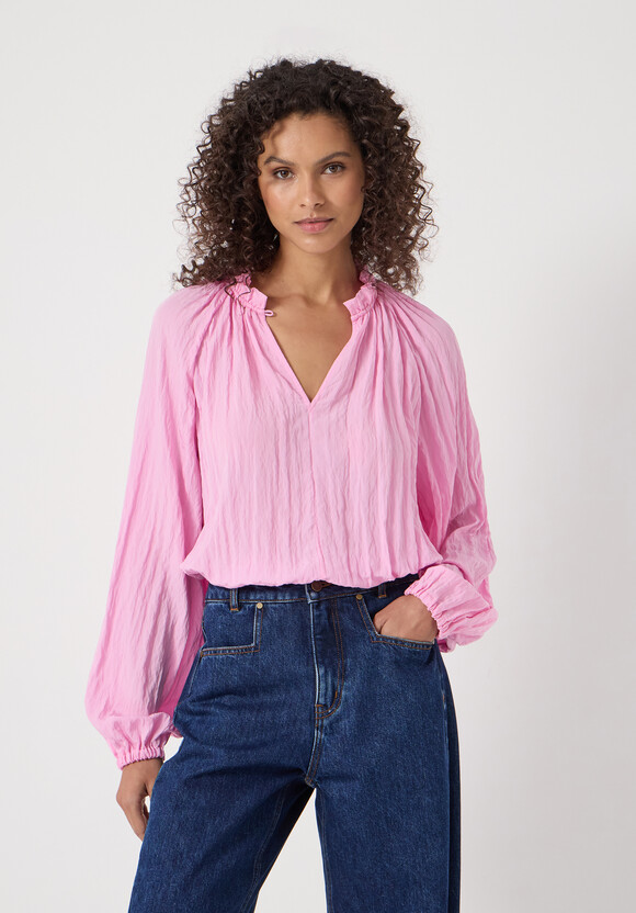 Ruffled Long Sleeve Blouse