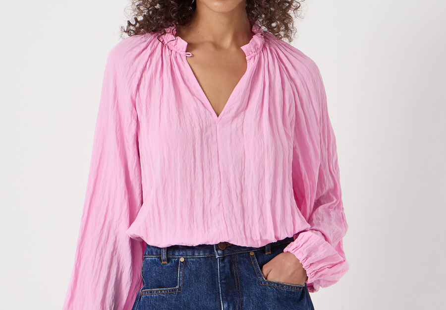 Ruffled Long Sleeve Blouse