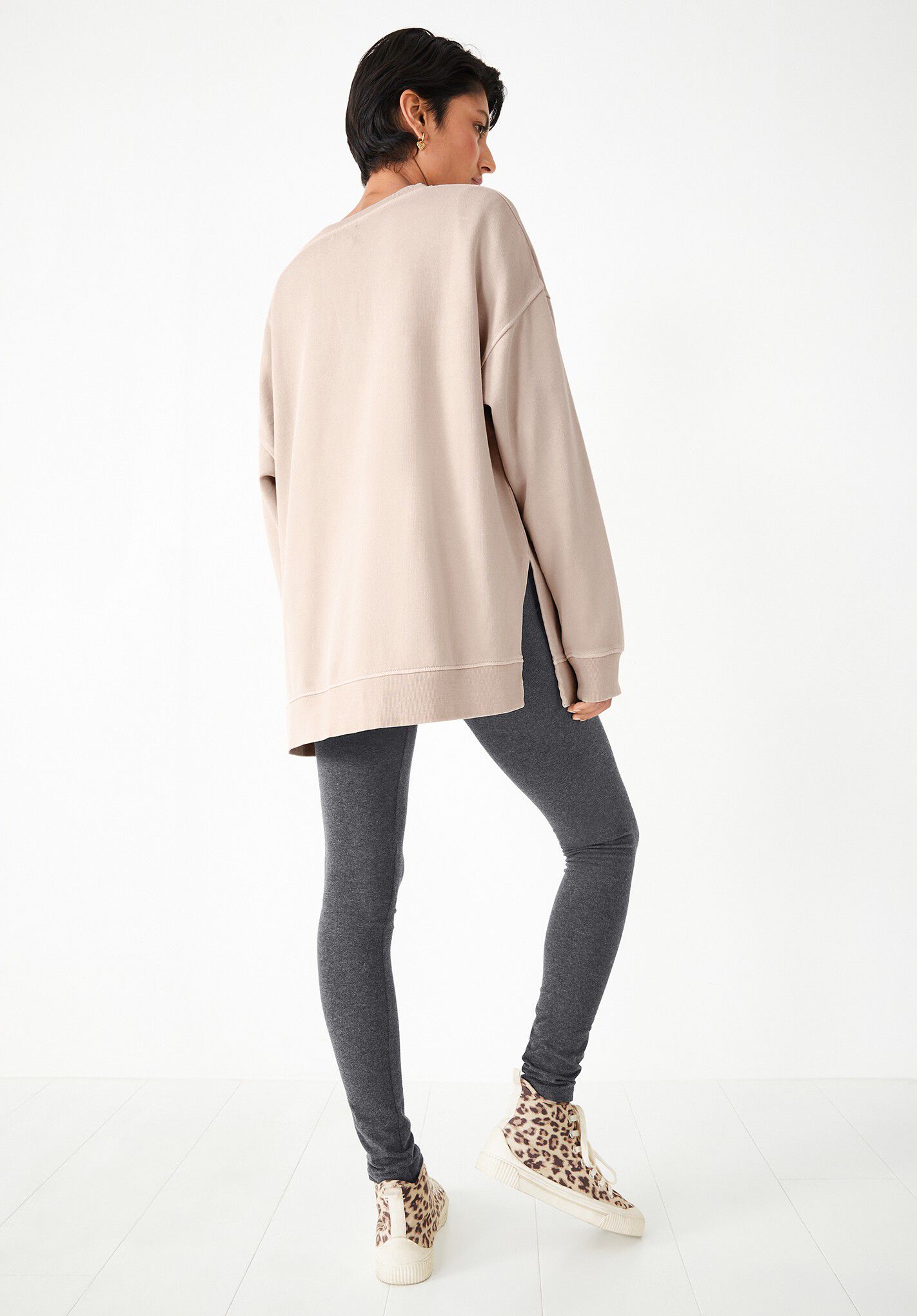 Mia Oversized Sweatshirt Jersey Sweatshirt Mushroom Grey hush