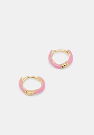 Fern Twist Enamel Huggie Earrings