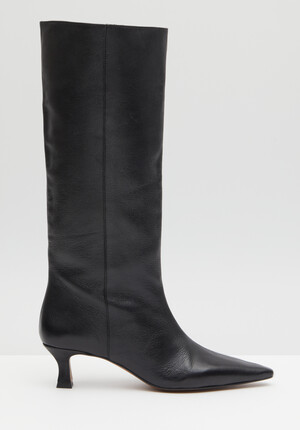 Camila Leather Kitten Heel Knee Boots