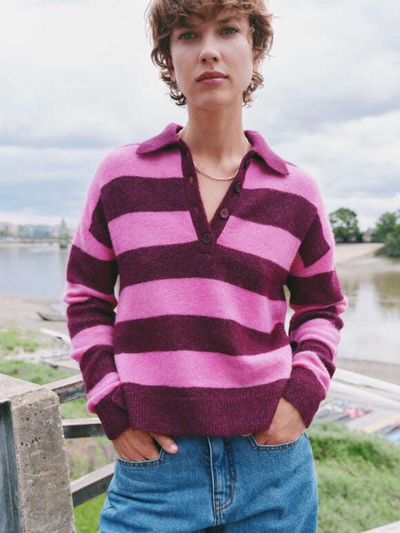 Drew Wool Blend Relaxed Rugby Jumper
