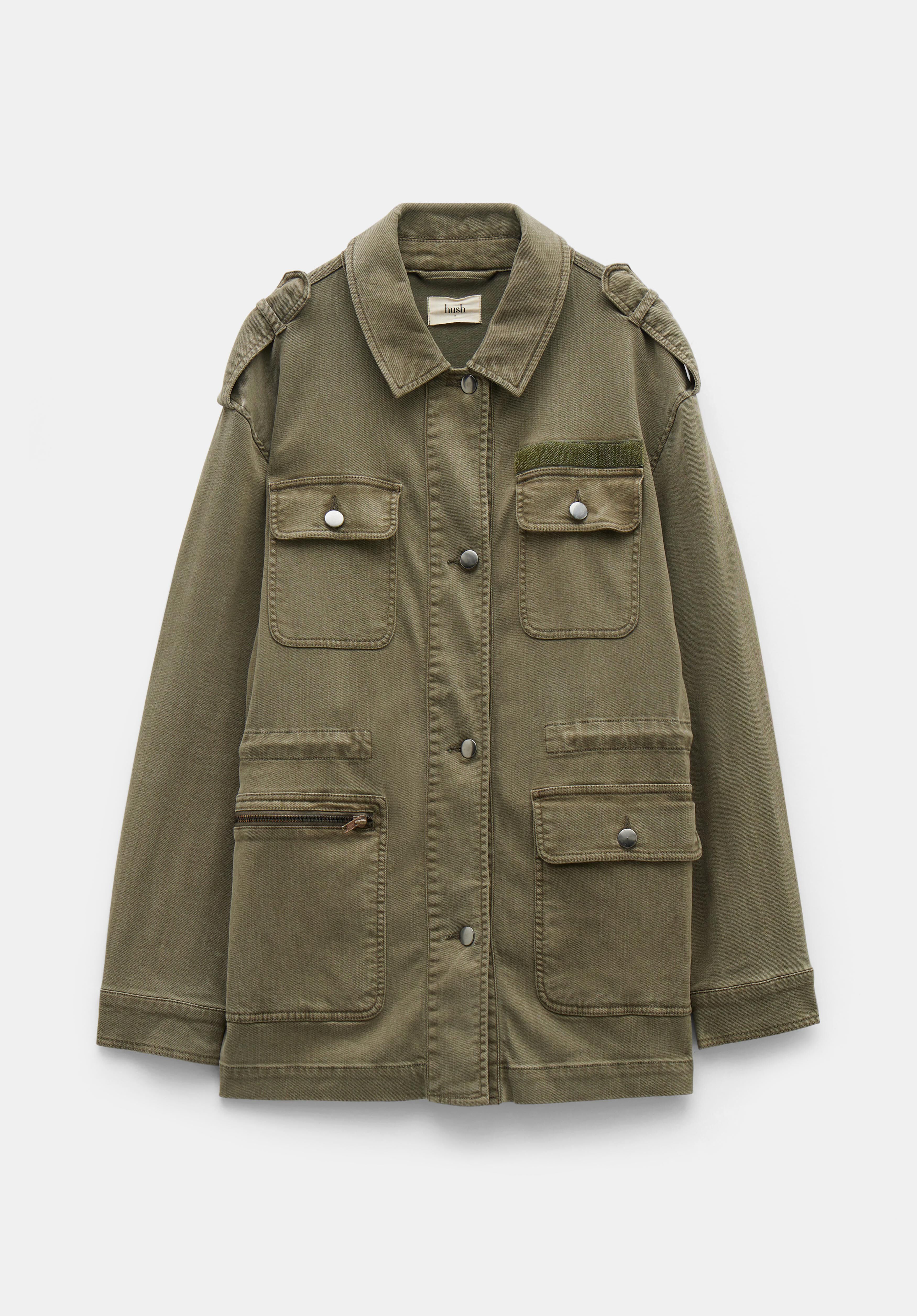 Hush military jacket khaki shop