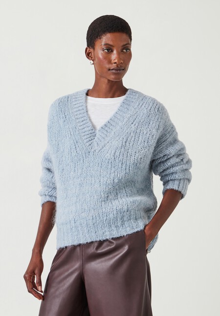 Frankie Textured V Neck Jumper