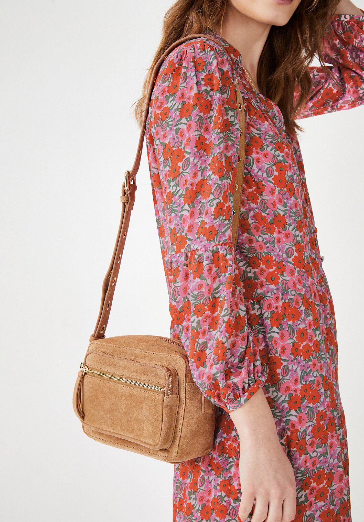 Suede satchel sales
