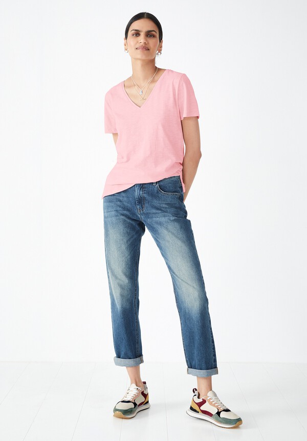 Cali Cotton Slub V Tee