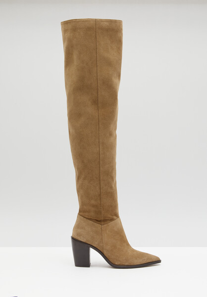 Elise Leather Over The Knee Boots | Tan | hush