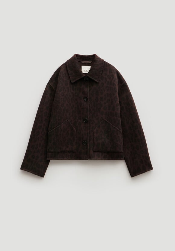 Pure Wool Leopard Double Faced Jacket