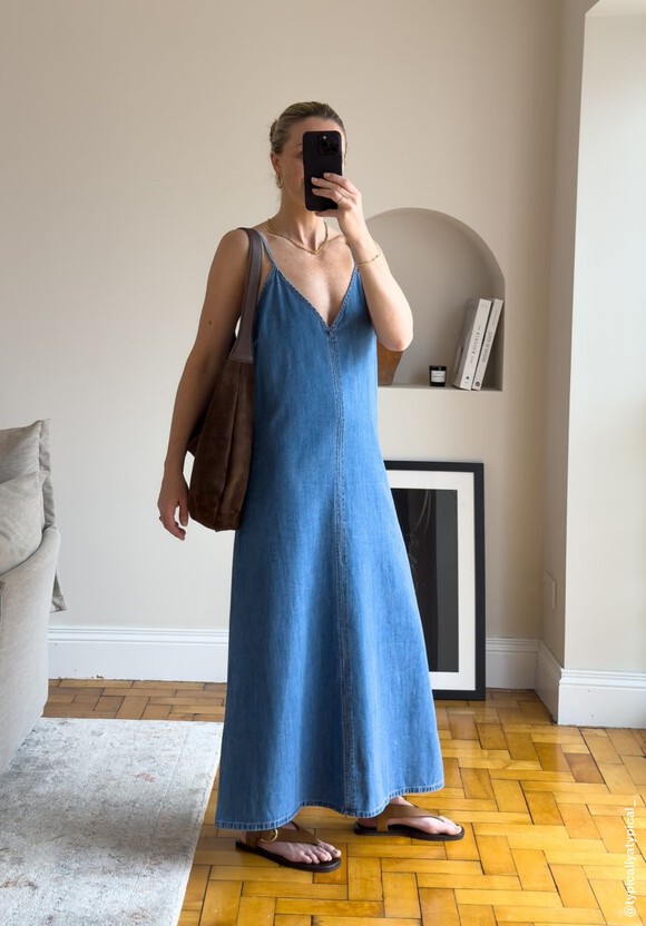 Saskia Denim Slip Maxi Dress