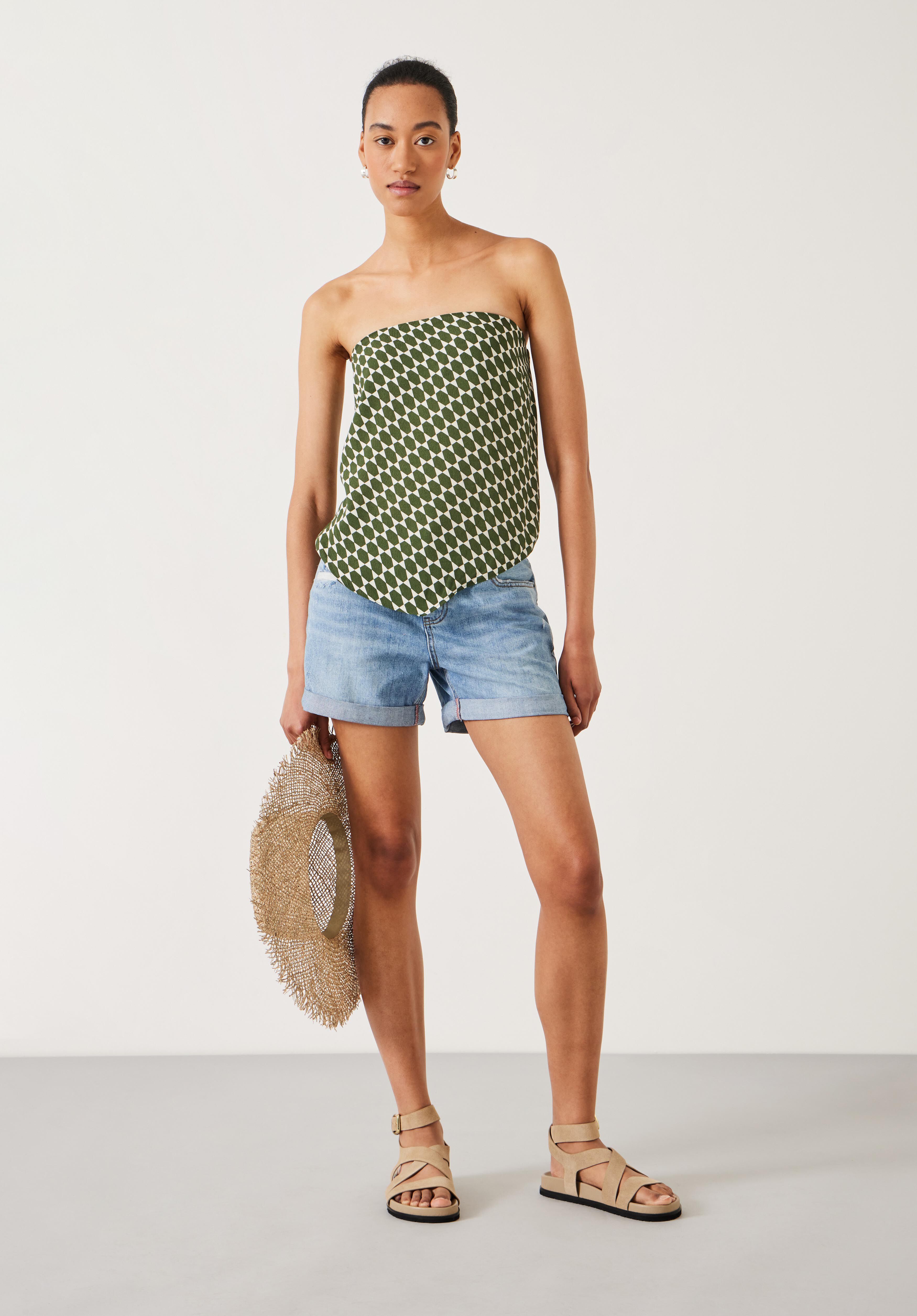 Pastel denim shorts shop