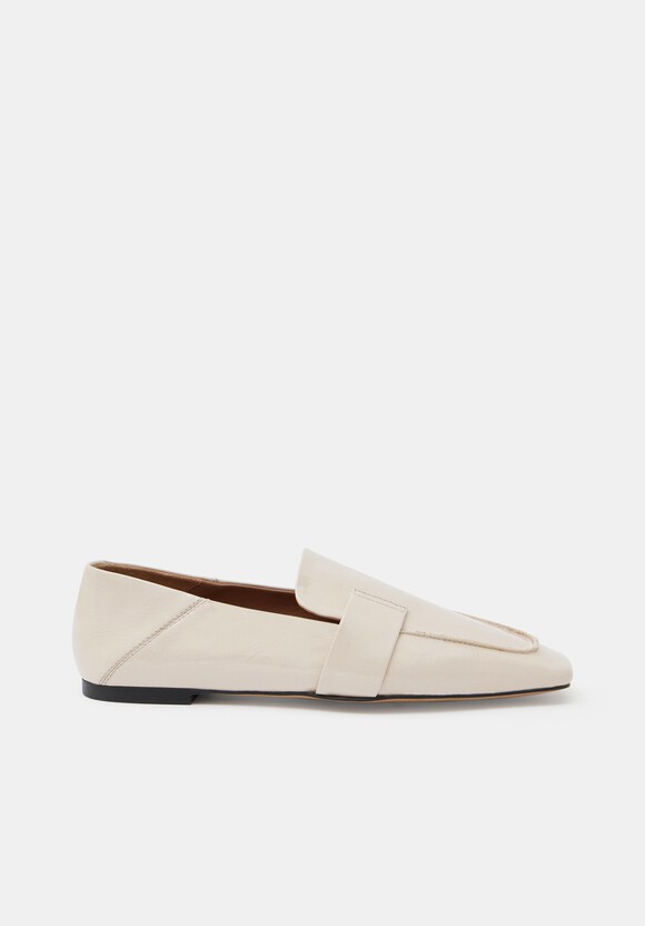 Square-Toe Leather Loafers