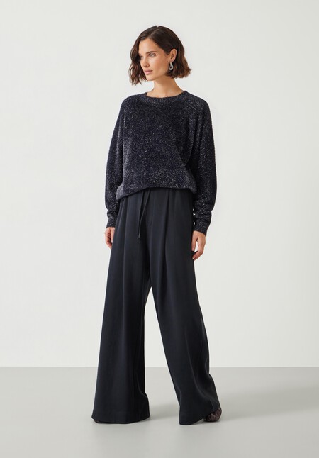 Jaime Metallic Tinsel Crew Neck Jumper