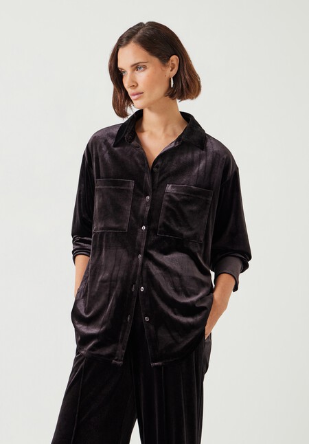 Hadley Oversized Velvet Shirt
