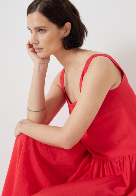 Air Flow Square Neck Midi Ballerina Dress