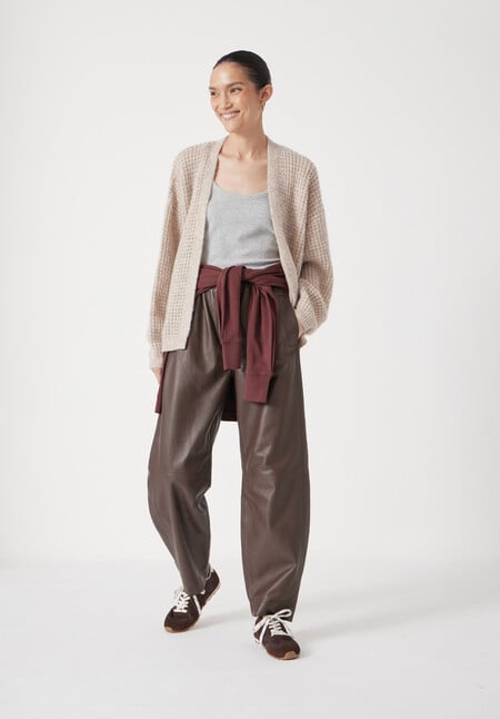 Waffle Stitch Edge to Edge Cardigan