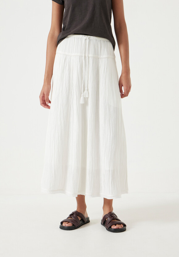 Gathered Detail Midi Skirt