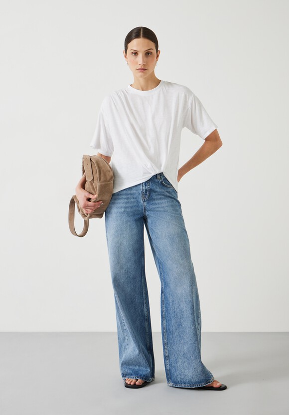 Tamsen Relaxed Tuck Detail Slub T-Shirt