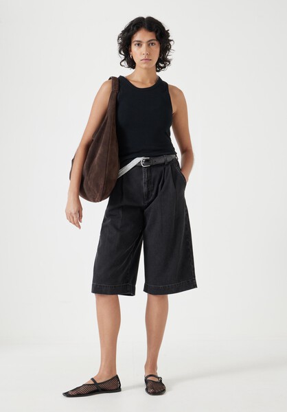 Lya Cropped Denim Bermuda Shorts