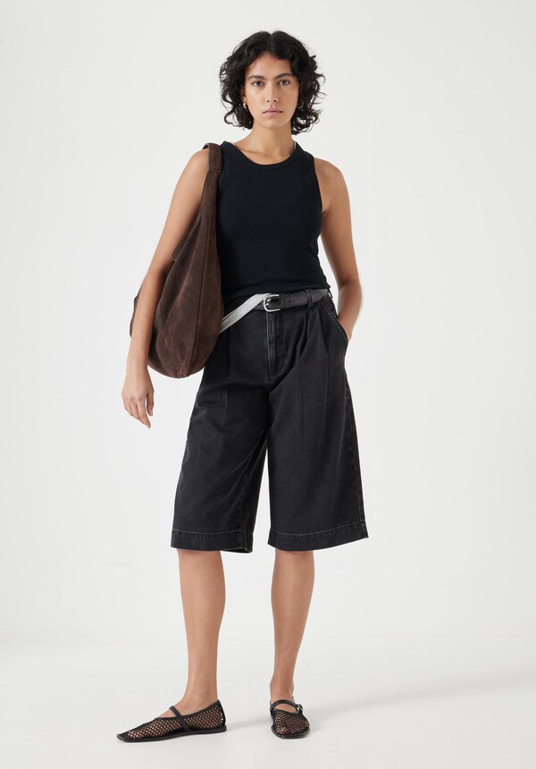 Lya Cropped Denim Bermuda Shorts