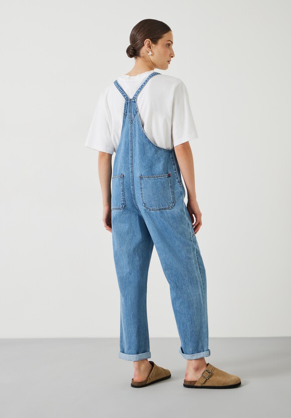 Ellie Relaxed Denim Cropped Dungaree