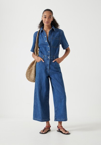Evelyn Short Sleeve Denim Jumpsuit