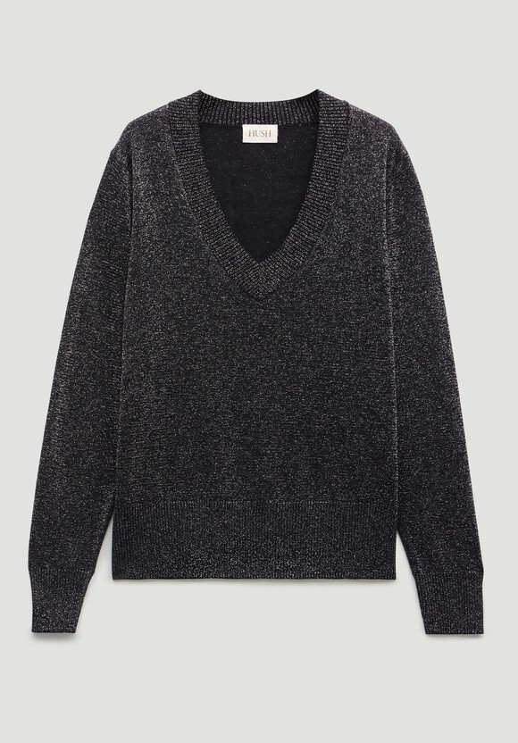 Gracey V Neck Metallic Jumper