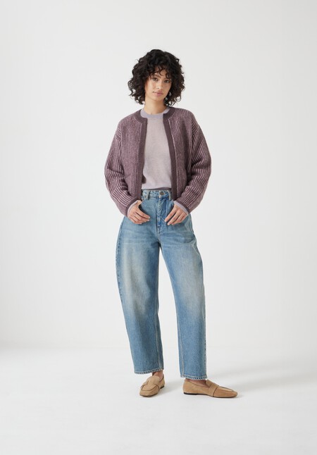 Opal Tonal Stripe Wool Blend Cardigan