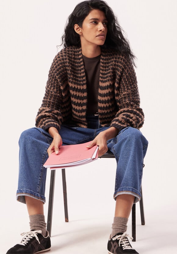 Skye Wool Blend Stripe Cardigan
