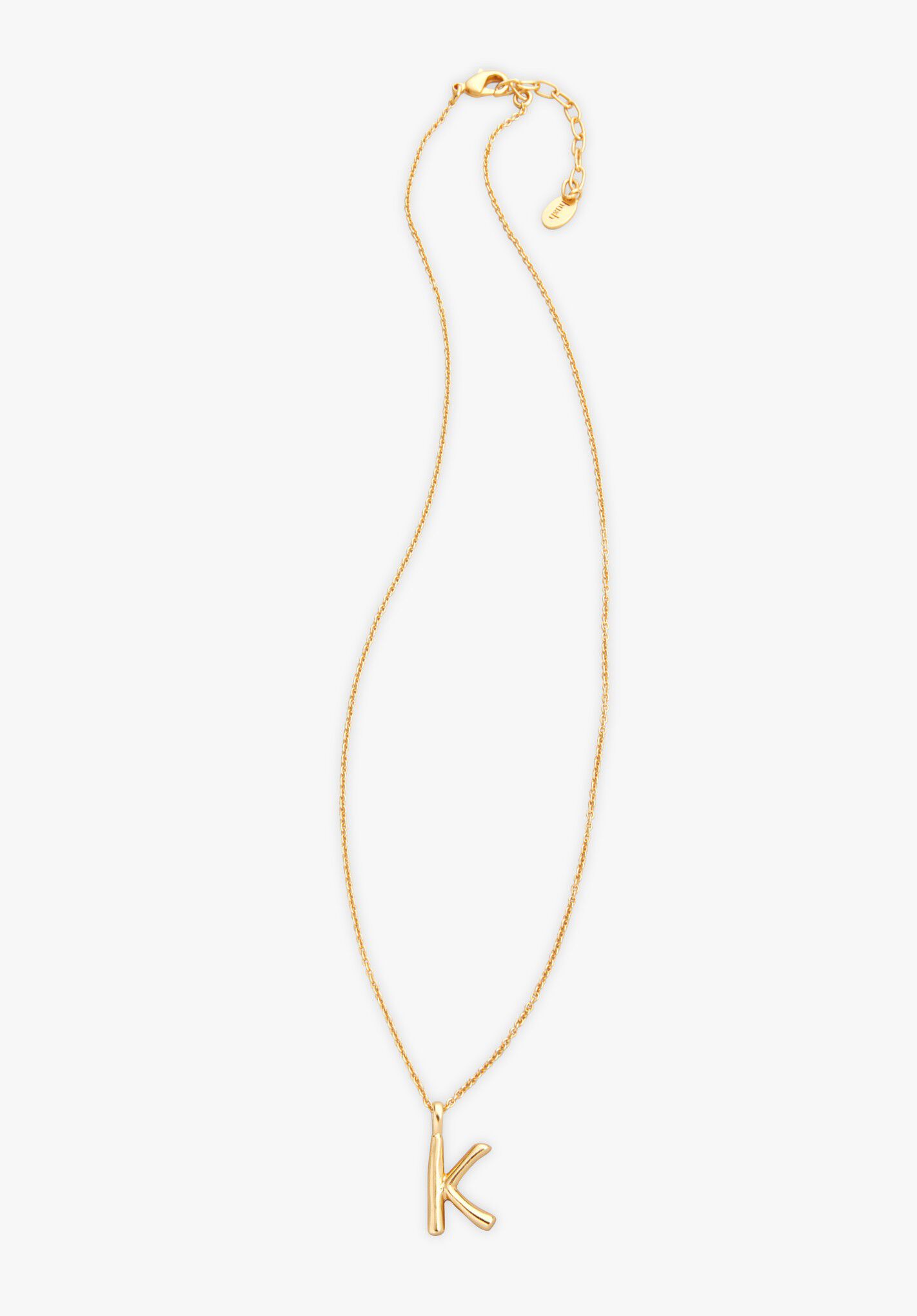 Gaia Letter Pendant Necklace Gold hush