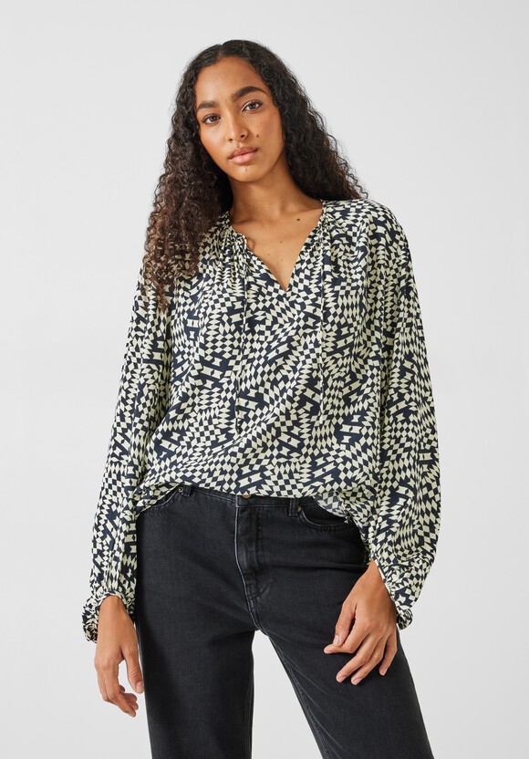 Hartley Gathered Sleeve Printed Top