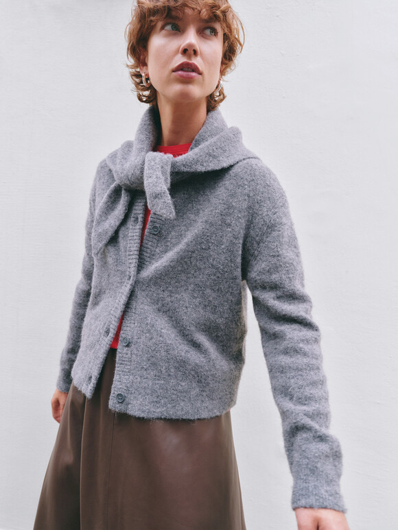 Juni Crew Neck Wool Blend Cardigan