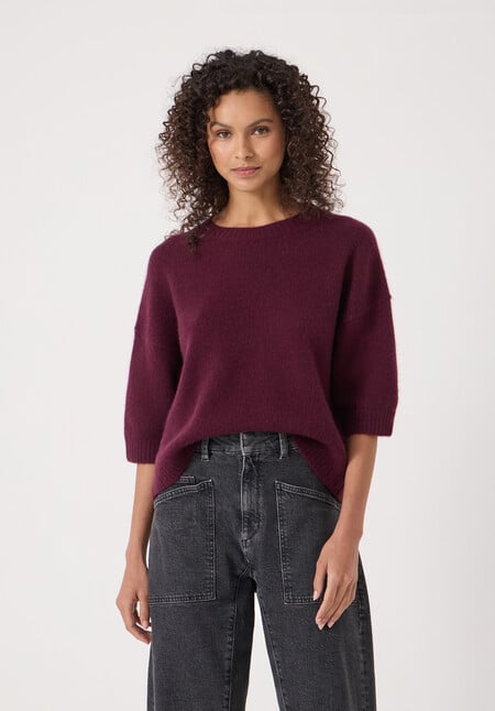 Short Sleeve Chunky Cashmere Tee