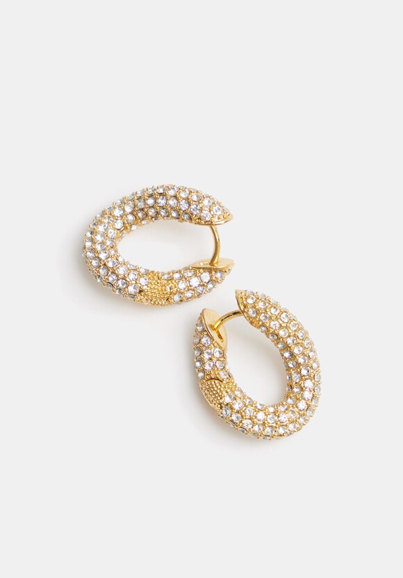 Pia Pave Twist Hoop Earrings
