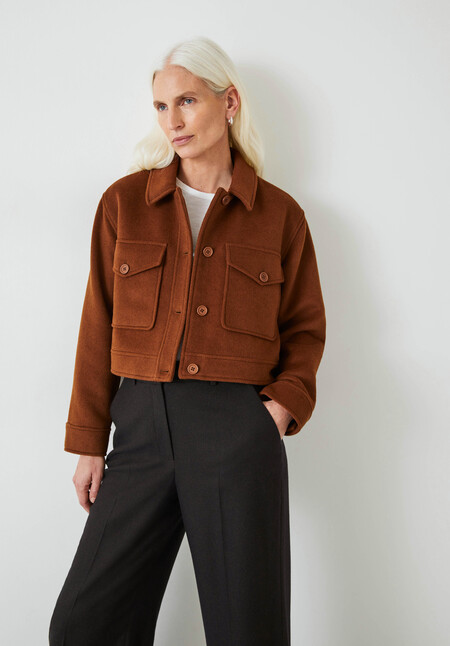 Taylah Relaxed Cropped Wool Jacket