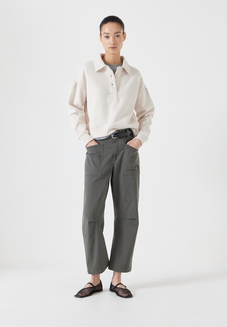 Cropped Polo Sweatshirt