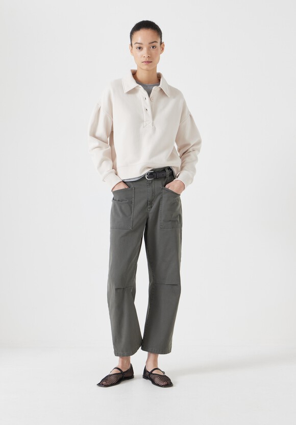 Cropped Polo Sweatshirt