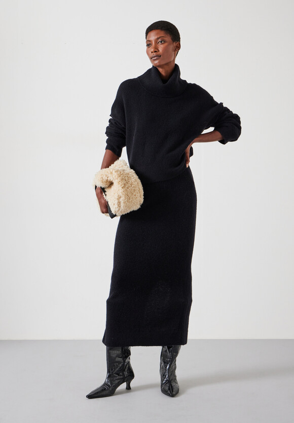 Meryll Crop Wool Blend Roll Neck Jumper