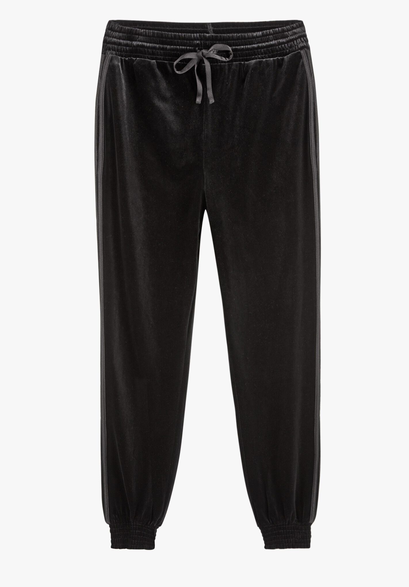 Womens black velvet joggers cheap