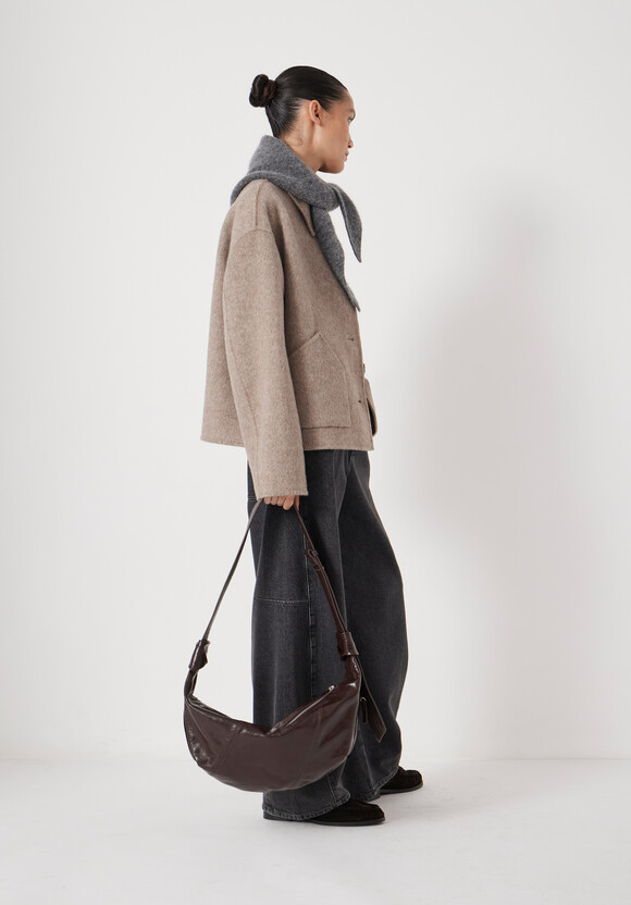 Oversized Leather Crescent Bag
