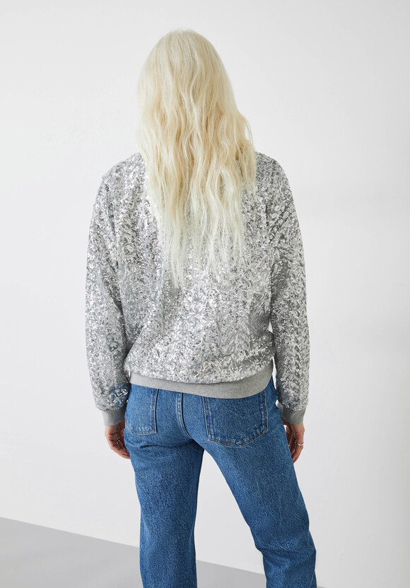 Silver Sequin Sweatshirt