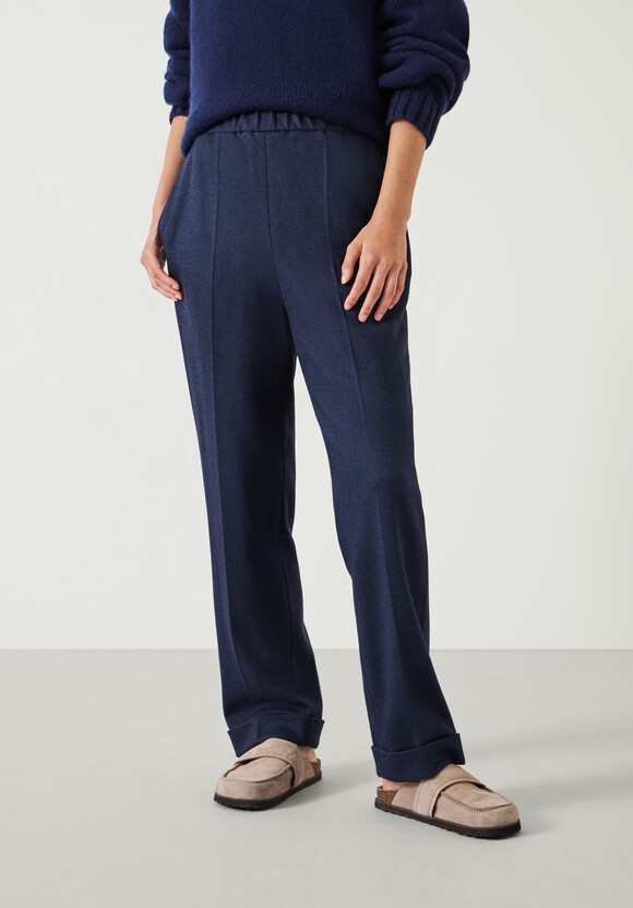 Eliz Slim Wool Blend Check Trousers