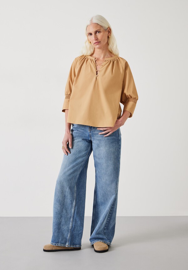 Charlee Button Cotton Top