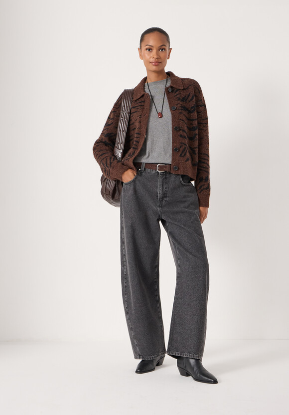 Wool Blend Tiger Jacquard Shirt Jacket