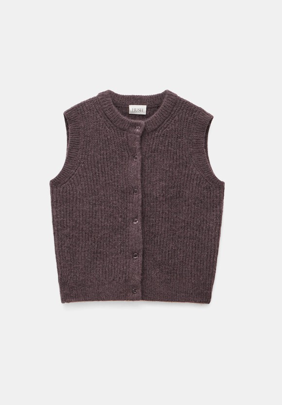 Button Through Knitted Sleeveless Cardigan